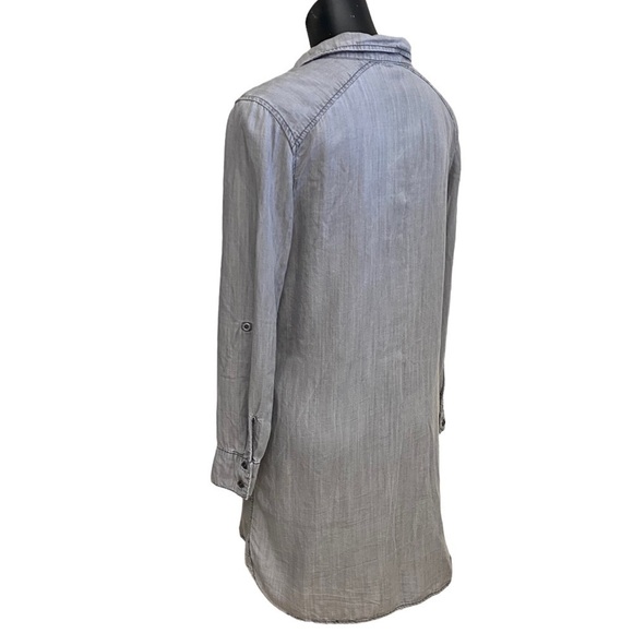 Philosophy Gray Chambray Shirt Dress Size Medium - Picture 6 of 7